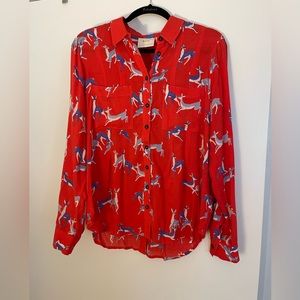 Maeve by Anthropologie Whimsy Deer Shirt
